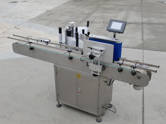 Glass Round Bottle Adhesive Sticker Labeling Machine 220V / 380V 800W High Efficiency